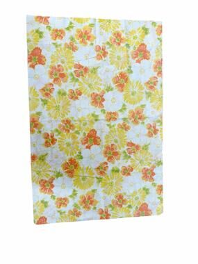 Vtg 70s Dan River Tranquil Pillowcase Floral Flower Power Orange Yellow White
